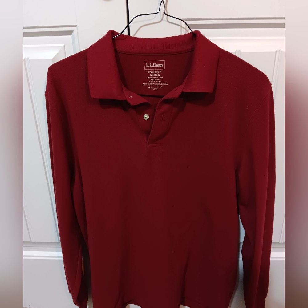 L.L. Bean Men's Red Polo Shirt Size M